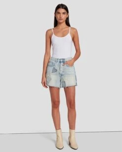 7 For All Mankind Easy Ruby Short In Iris Patchwork -Mod Cloth Store 7U748555 IP2 6