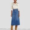 7 For All Mankind Denim Midi Skirt In Explorer -Mod Cloth Store 7U835C10 EPR 1