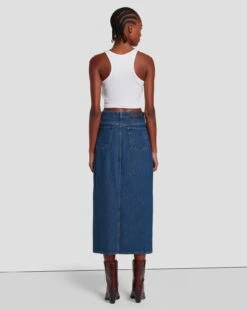7 For All Mankind Denim Midi Skirt In Bluenote -Mod Cloth Store 7U835C86 BN3 4