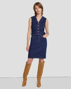 7 For All Mankind Easy Pencil Skirt In Magnolia -Mod Cloth Store 7U836767 MAG 6