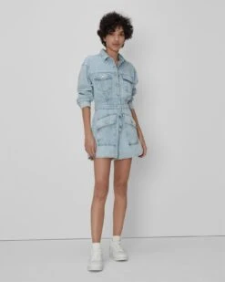 7 For All Mankind Surplus Romper In Tuberose