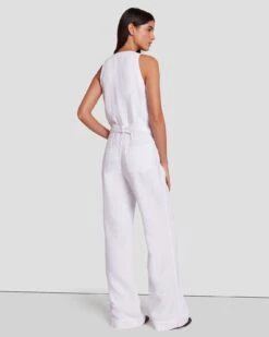 7 For All Mankind Denim Lustre Tailored Wide Leg Jumpsuit In Brilliant White 11 7 For All Mankind Denim Lustre Tailored Wide Leg Jumpsuit In Brilliant White -Mod Cloth Store 7U896786 BW0 4