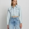7 For All Mankind Cropped Trucker Jacket In Icy Indigo -Mod Cloth Store 7U939555 II2 1
