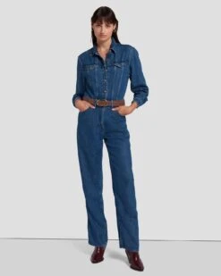 7 For All Mankind Western Denim Jumpsuit In Dolly 13 7 For All Mankind Western Denim Jumpsuit In Dolly -Mod Cloth Store 7U949C86 DOY 6