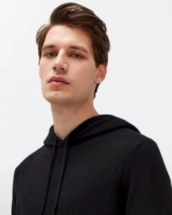 7 For All Mankind Cashmere Hoodie In Black -Mod Cloth Store 7af2a3a01da2cb431425706b591db55f