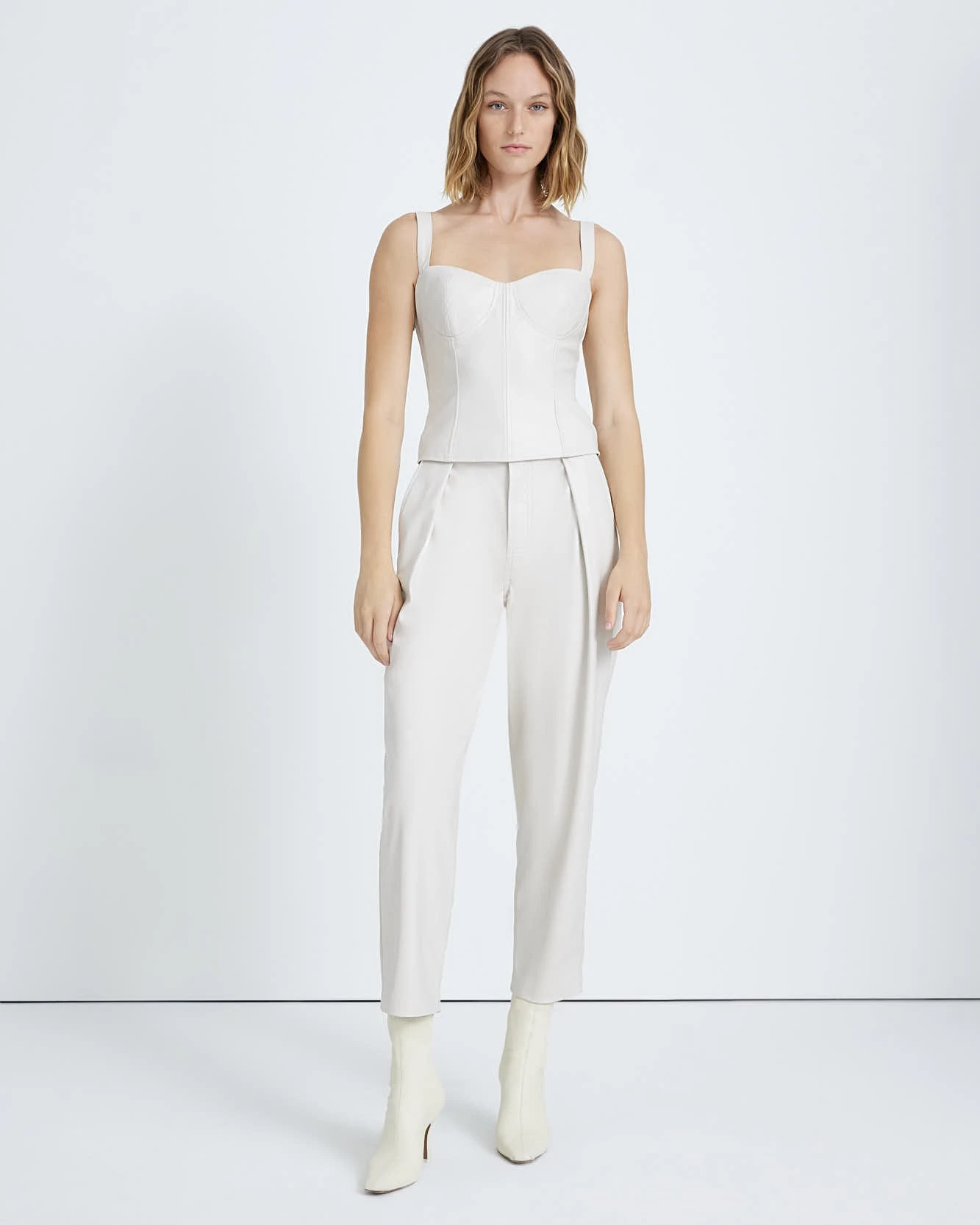 7 For All Mankind Faux Leather Bustier In Antique White 4 7 For All Mankind Faux Leather Bustier In Antique White - Image 2
