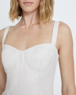 7 For All Mankind Faux Leather Bustier In Antique White 8 7 For All Mankind Faux Leather Bustier In Antique White -Mod Cloth Store 7n555c33 anw 3