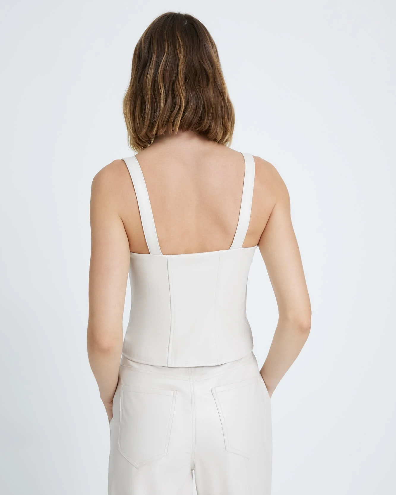 7 For All Mankind Faux Leather Bustier In Antique White 6 7 For All Mankind Faux Leather Bustier In Antique White - Image 4