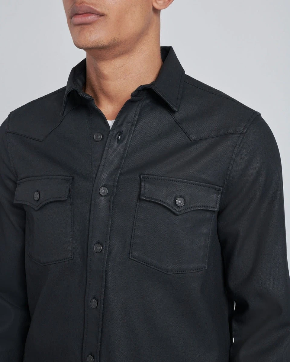 7 For All Mankind Coated Shirt In Black 3 7 For All Mankind Coated Shirt In Black