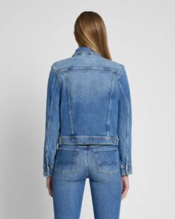 7 For All Mankind Classic Trucker Jacket In Lyme -Mod Cloth Store 933f415ca70a1c94cc0e503d4f16f39c