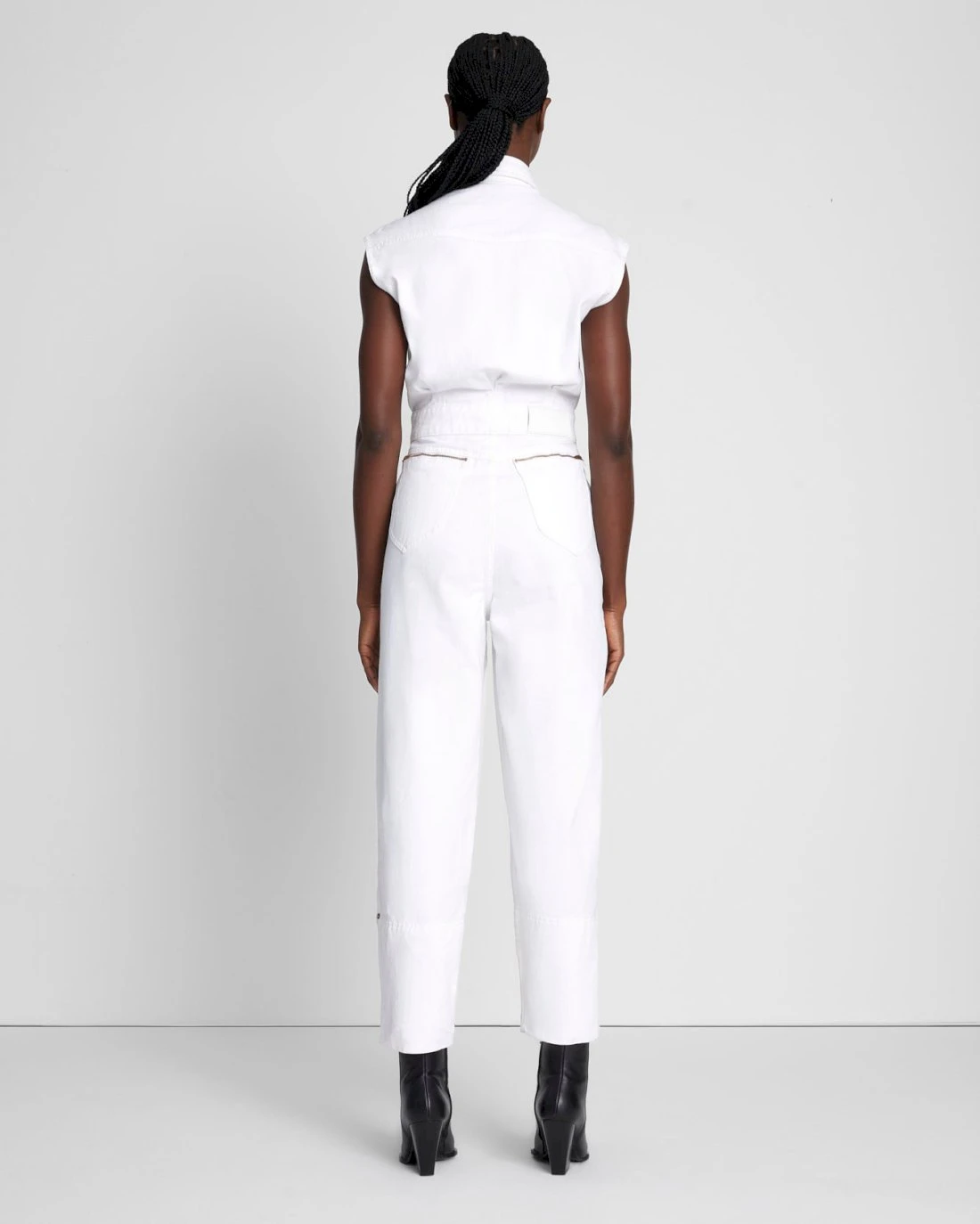 7 For All Mankind Denim Lustre Sleeveless Balloon Jumpsuit In Brilliant White 6 7 For All Mankind Denim Lustre Sleeveless Balloon Jumpsuit In Brilliant White - Image 4