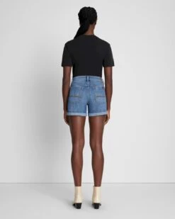 7 For All Mankind Broken Twill Mid Roll Short In Bright Light -Mod Cloth Store 9508ff13ad434330fcf87e04f615ed19