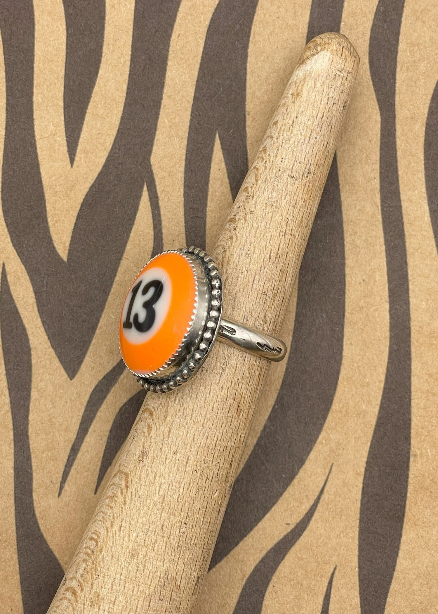 Billiard Ball #13 Sterling Silver Ring 5 Billiard Ball #13 Sterling Silver Ring - Image 3