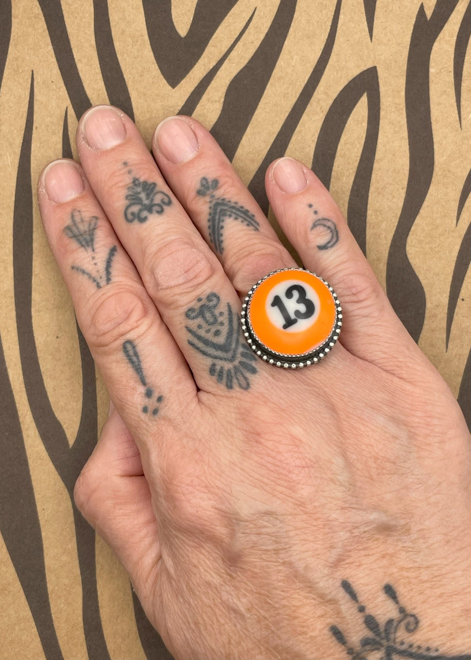 Billiard Ball #13 Sterling Silver Ring 4 Billiard Ball #13 Sterling Silver Ring - Image 2