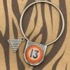 Billiard Ball #13 Round Jumbo Pin Keychain -Mod Cloth Store BB1335PIN ORANGE 1