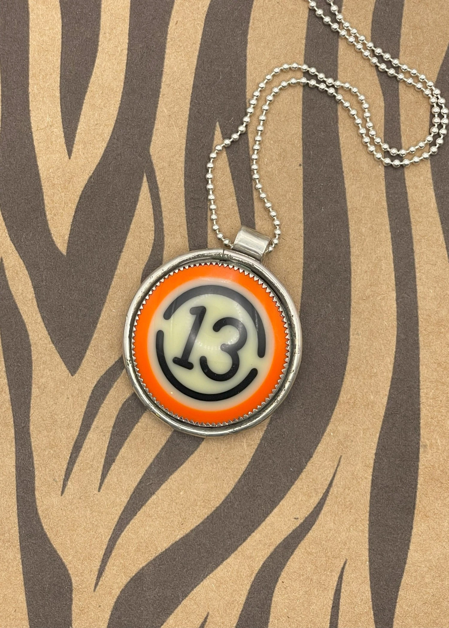 Billiard Ball #13 Pendant Necklace 3 Billiard Ball #13 Pendant Necklace