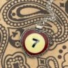 Billiard Ball #7 Heart Pendant Necklace -Mod Cloth Store BB736PND MAROON 1