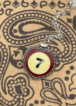 Billiard Ball #7 Heart Pendant Necklace
