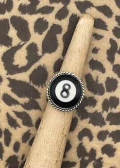 Billiard 8-Ball Sterling Silver Ring
