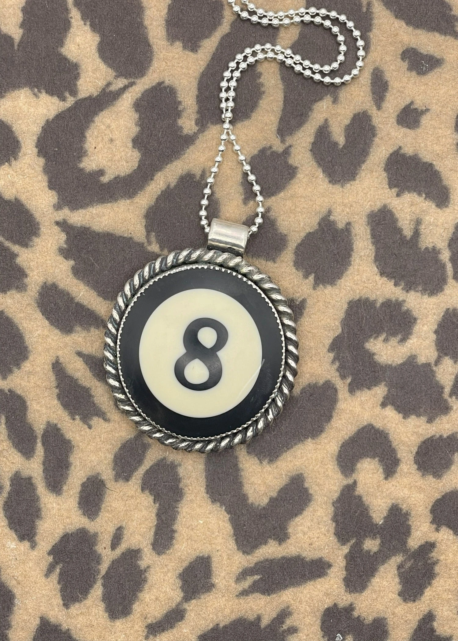 Billiard 8-Ball Black Pendant Necklace 3 Billiard 8-Ball Black Pendant Necklace