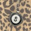 Billiard 8-Ball Black Heart Pendant -Mod Cloth Store BB838PND BLACK 1 20 2