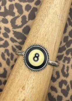 Billiard 8-Ball Black Cuff Bracelet