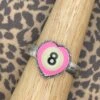 Billiard 8-Ball Pink Heart Cuff Bracelet -Mod Cloth Store BBPNK843CFF PINK 1