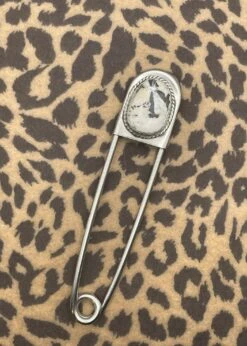 White Buffalo Turquoise Jumbo Safety Pin Keychain