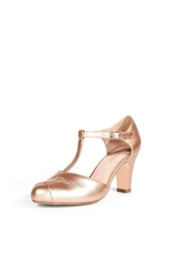 Glinda T-Strap Heels 25 Glinda T-Strap Heels -Mod Cloth Store GLINDA PU CHELSEACREW ROSEGOLD 01