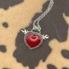 Rosarita Heart With Flame Detail Pendant -Mod Cloth Store ROSAFD57PND RED 1