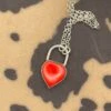 Rosarita Heart Faux Lock Pendant -Mod Cloth Store ROSAFL48PND RED 1