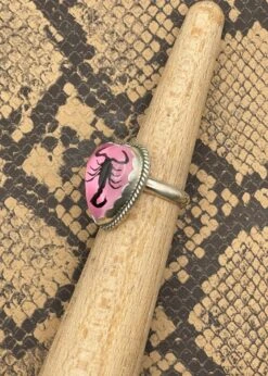 Sterling Silver Scorpion Heart Ring -Mod Cloth Store SCPPNK05RNG PINK 2