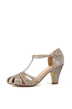 Sergi T-Strap Heels -Mod Cloth Store SERGI GOLDGLITTER 2 1