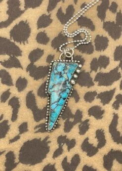Lightning Bolt Turquoise Pendant