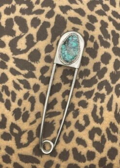 Turquoise Jumbo Safety Pin Keychain