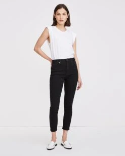 7 For All Mankind B(air) High Waist Ankle Skinny In Black