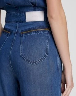 7 For All Mankind Denim Lustre Sleeveless Balloon Jumpsuit In Dark Indigo -Mod Cloth Store b5be6083706567faa1e827b71c523062