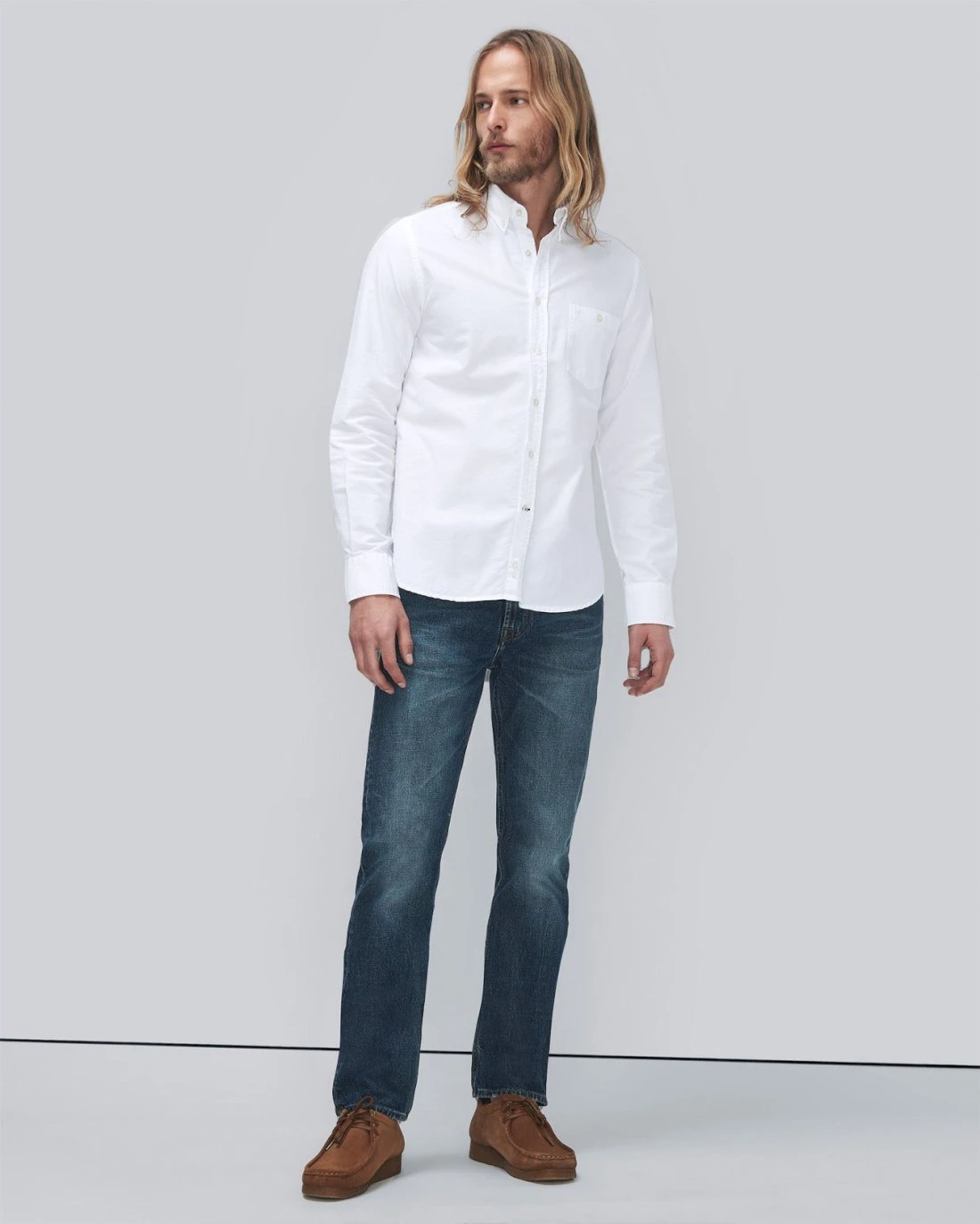 7 For All Mankind Oxford Shirt In White 4 7 For All Mankind Oxford Shirt In White - Image 2