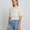 7 For All Mankind Puff Sleeve Pointelle Sweater In Antique White Star -Mod Cloth Store d51b5664d406a4fe02aa00587580ef44