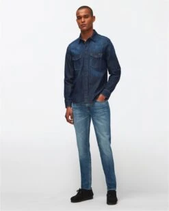 7 For All Mankind Stretch Tek Western Shirt In Elementary -Mod Cloth Store d6729a5a2f83a94c4e23decbdefef3fc