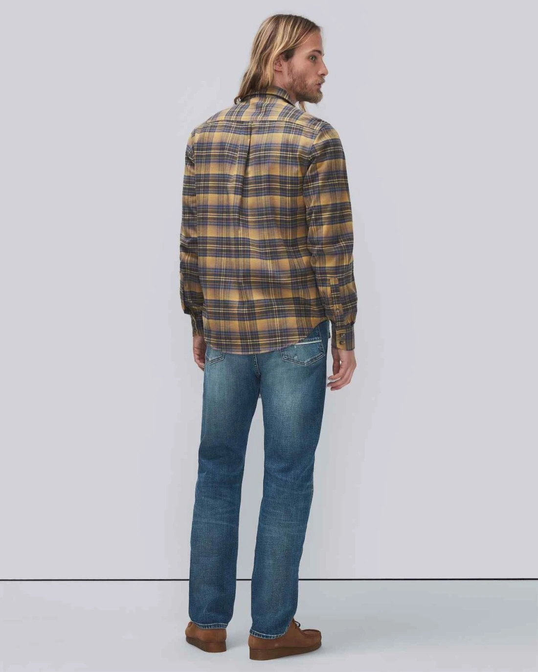 7 For All Mankind Check Plaid Shirt In Yellow And Blue Plaid 4 7 For All Mankind Check Plaid Shirt In Yellow And Blue Plaid - Image 2