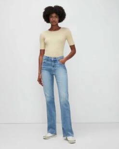 7 For All Mankind Beauty Denim Easy Boot In Floral