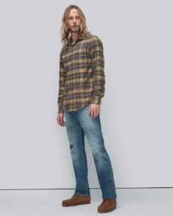 7 For All Mankind Check Plaid Shirt In Yellow And Blue Plaid 8 7 For All Mankind Check Plaid Shirt In Yellow And Blue Plaid -Mod Cloth Store e8efe8c833a433d22dca0376be07a4be