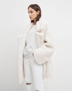 7 For All Mankind Shearling Cozy Coat In Ivory -Mod Cloth Store ef823a1c503fa027fa4b3b962b12d0fe