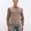 7 For All Mankind Cashmere Crew In Taupe