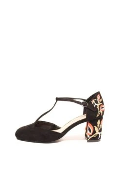 Frenchie T-Strap Embroidered Heels -Mod Cloth Store frenchie micro ccbl chelsea crew black label frenchie micro 02.373