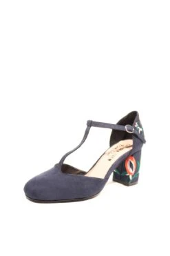 Frenchie T-Strap Embroidered Heels -Mod Cloth Store frenchie micro ccbl chelsea crew black label frenchie micro 04